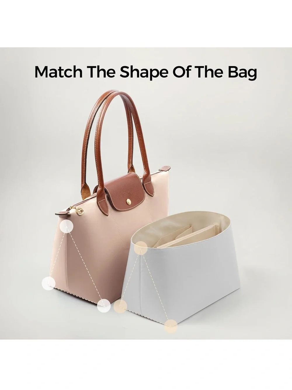 Insert For Handbags For Le Pliage, Ultra-light Waterproof DupontPaper Upgraded